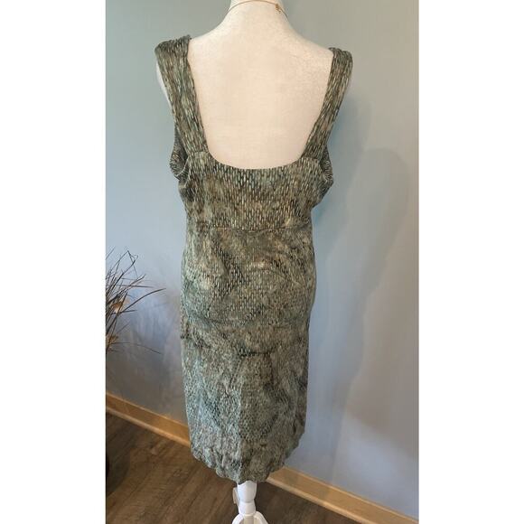 Nomadic Traders Women’s L Sundress Brown W/ Aqua Blue Print - Picture 4 of 12